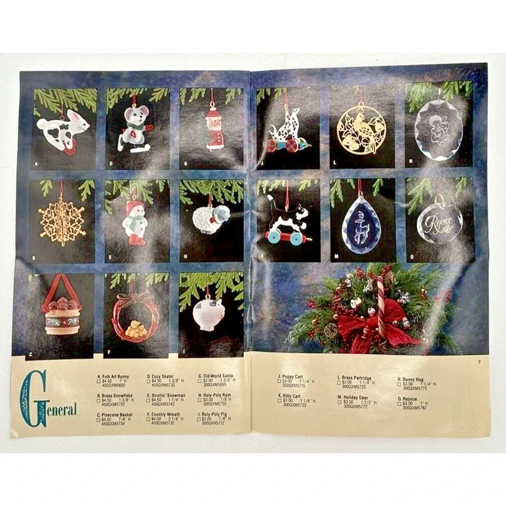 1989 Hallmark Dream‎ Book Keepsake Miniature Ornaments Collection SKU PB18